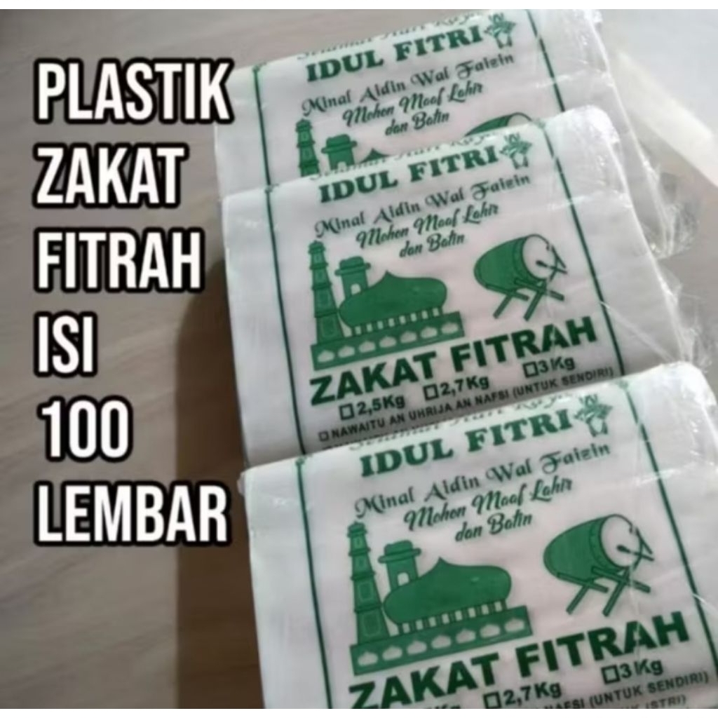 100 Lembar Plastik Zakat Fitrah HDPE Tebal dan Kuat