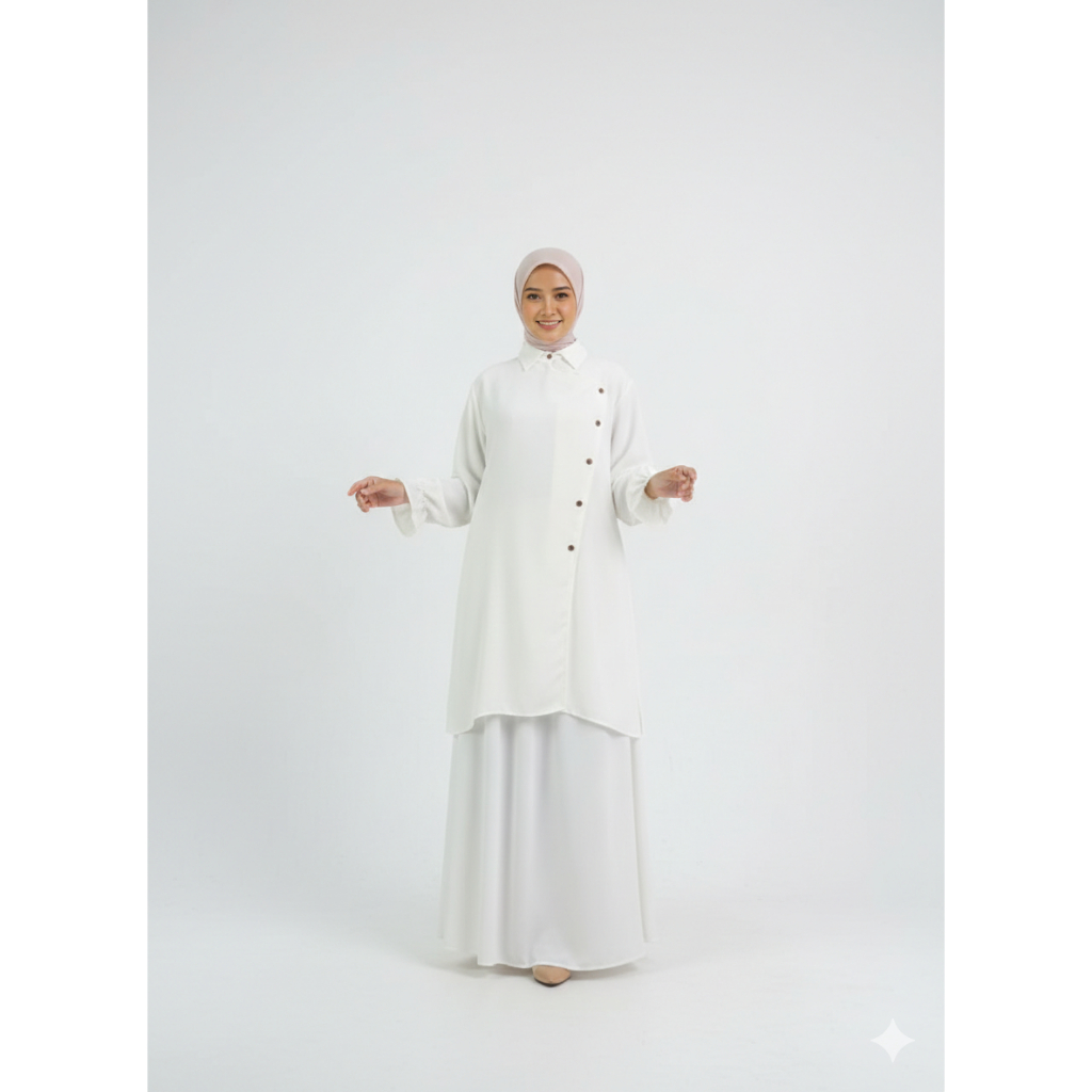 Asatisha - Set Rok Tunik One Set Lebaran Bahan Sabrina Anti UV Set Nadia