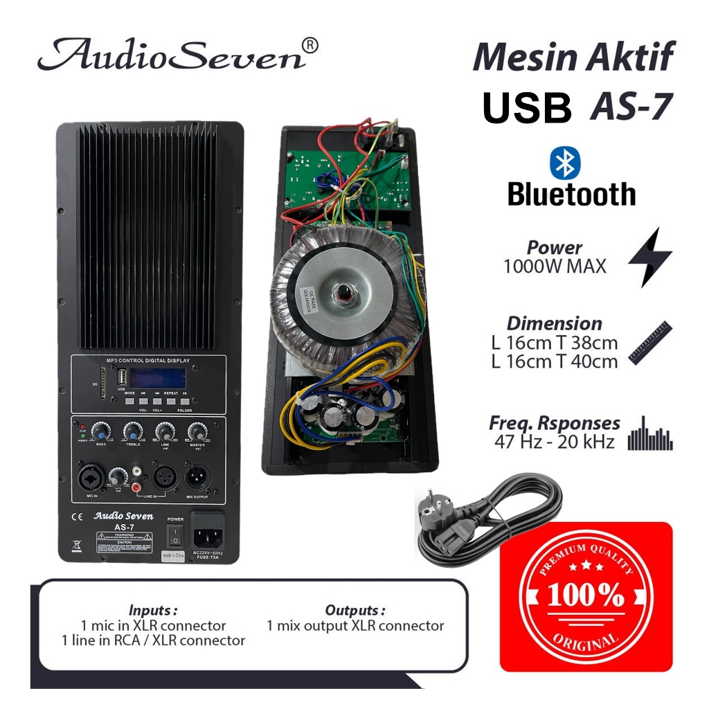Power Kit - Mesin Speaker Active Audio Seven AS 7 Bluetooth AS-7 Usb