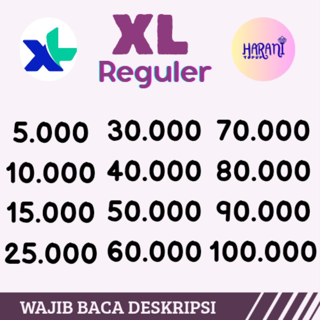 Pulsa XL | Pulsa XL Reguler | 50.000 sampai 100.000 | Menambah Masa Aktif