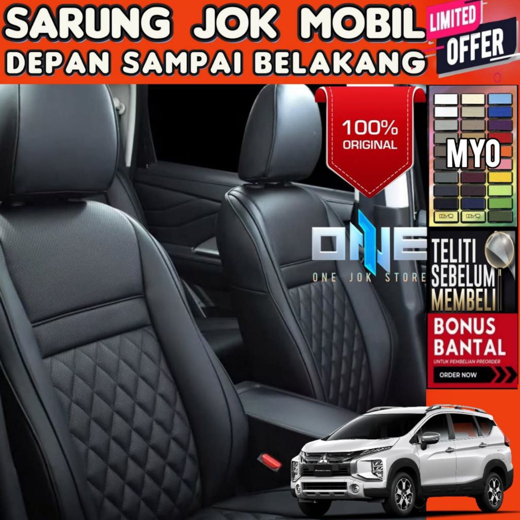 Sarung jok mobil xpander 2017 - 2026 cross sport ultimate exceed GLX GLS free bantal leher 2 pcs