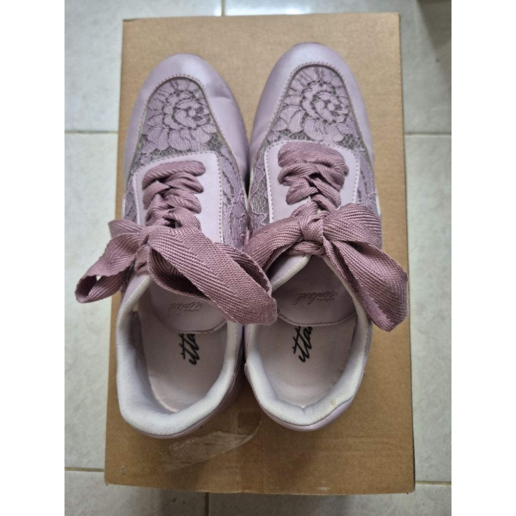 ittaherl preloved lilac sepatu wanita original lace renda ungu