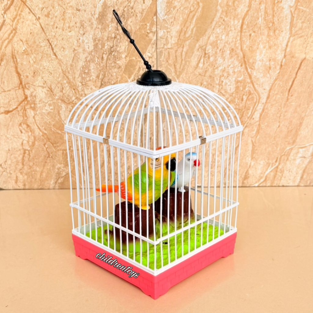 Mainan Burung Sangkar Besar / Mainan Kandang Burung Sangkar Berkicau Berbunyi (HH)
