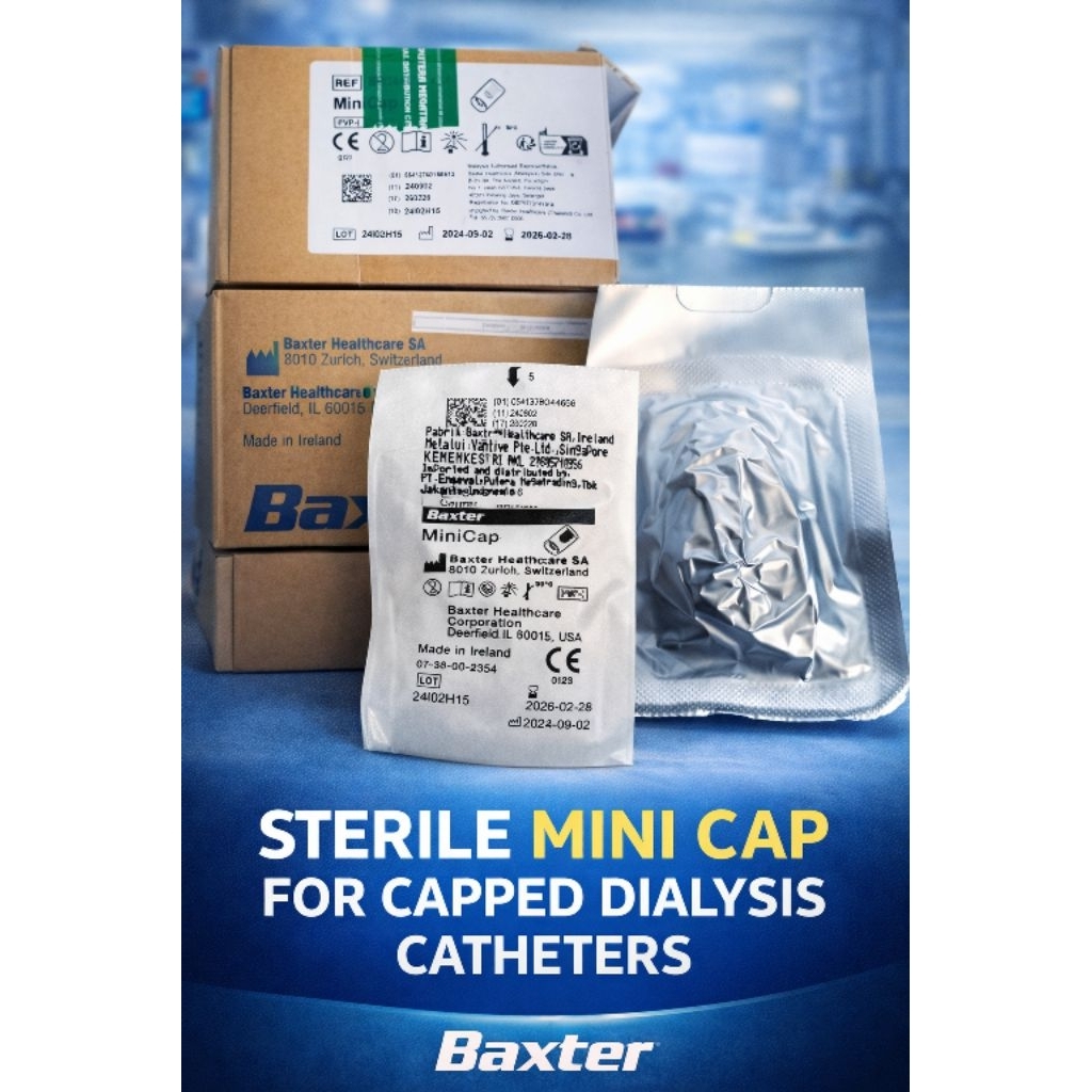 Minicap CAPD Original dari Baxter International Inc. | Tutup Koneksi Dialisis Peritoneal Steril & Am