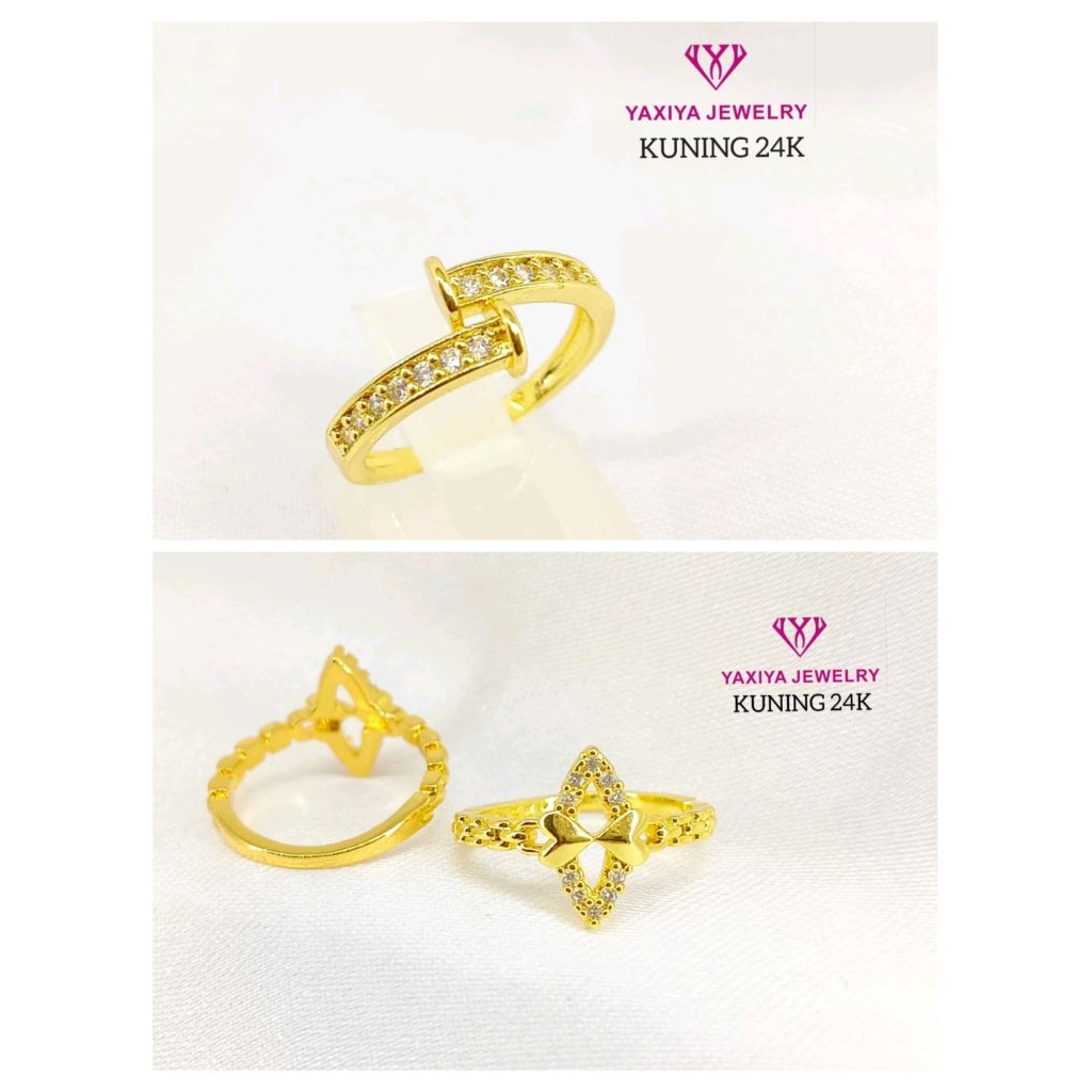 cincin rantai love paku lapis emas 24k