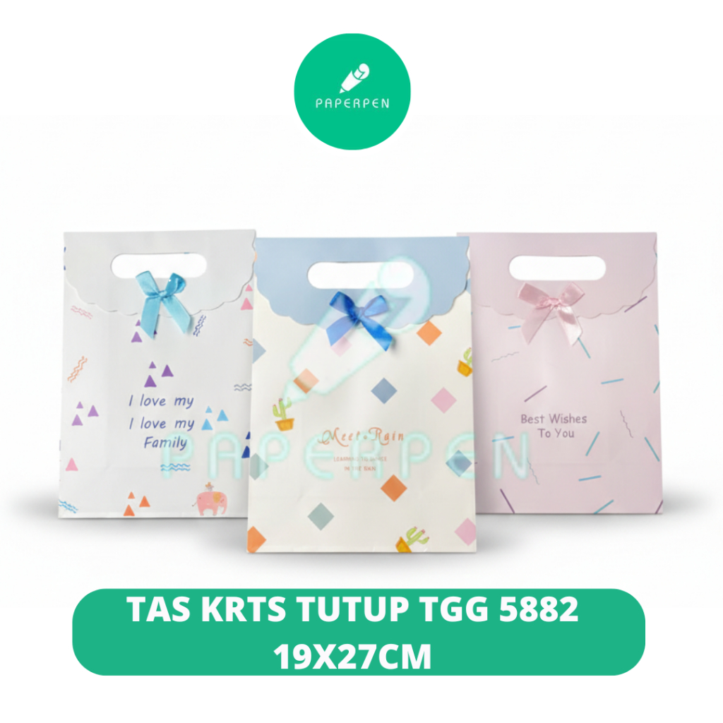 Paper Bag Tutup Paper bag Pita Lucu Tas Hadiah Tas Kado ada Tutup berbagai ukuran