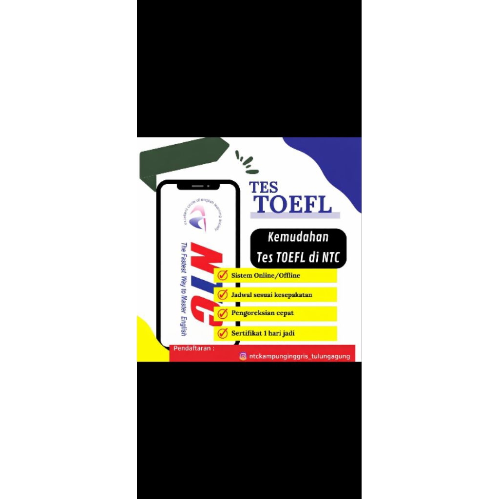 Tes TOEFL Prediction untuk syarat Skripsi, CPNS, & Kerja - Sertifikat 1 Hari Jadi (Online/Offline)