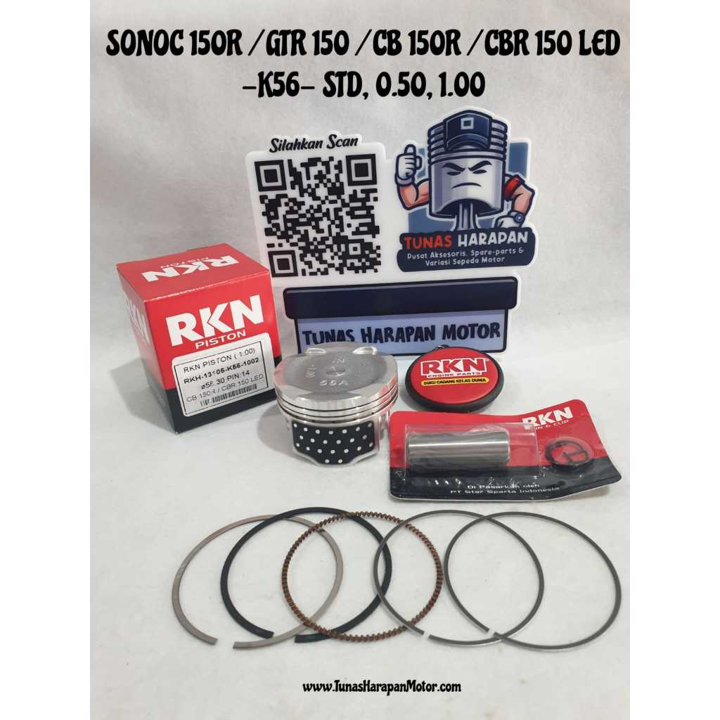 PISTON KIT SONIC 150R / GTR 150 CB 150 R / CBR 150 LED RKN RIKEN -K56