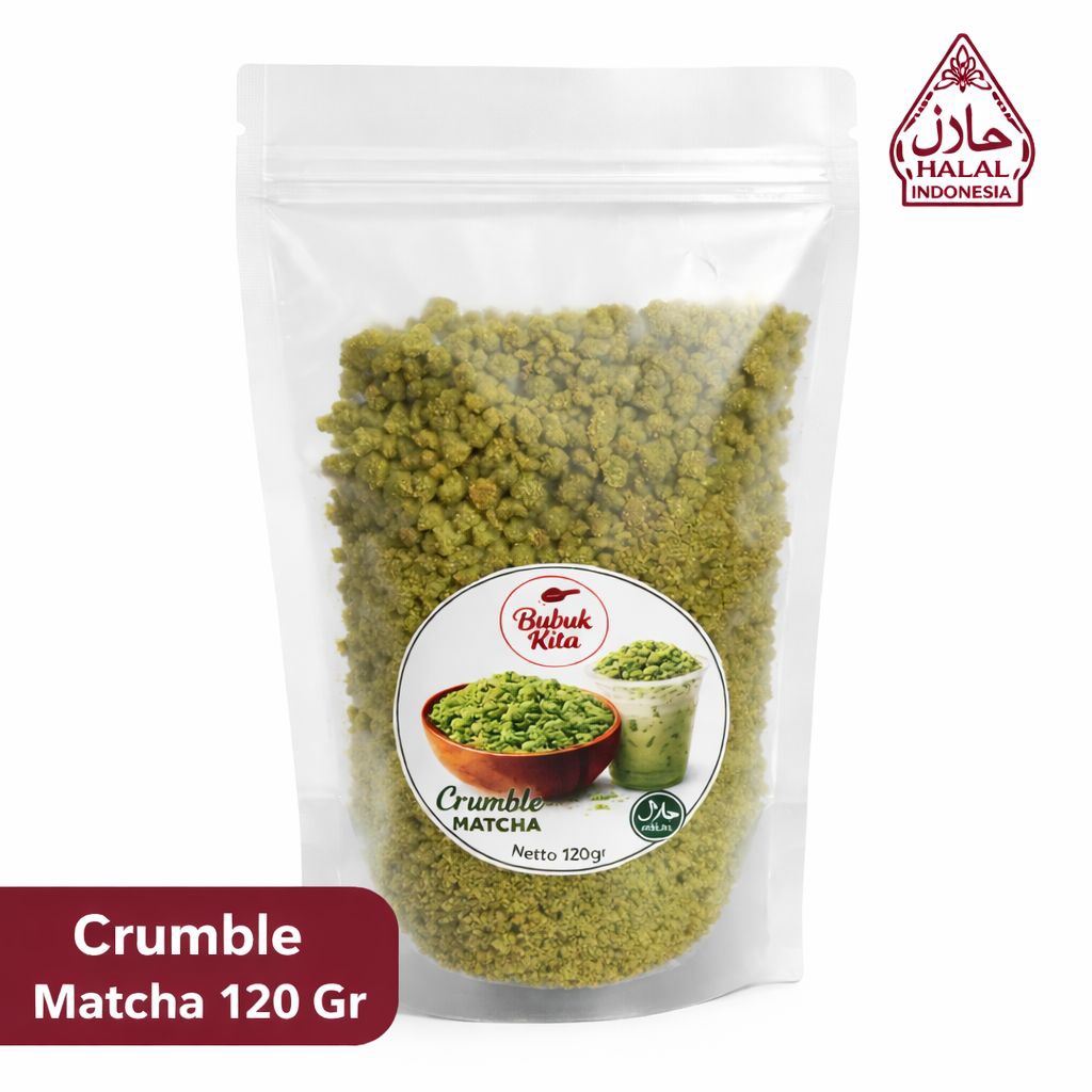 Topping Crumble Matcha 120 Gr | Topping Minuman | creamy Topping | Matcha Crumble | Bubuk Kita Brand