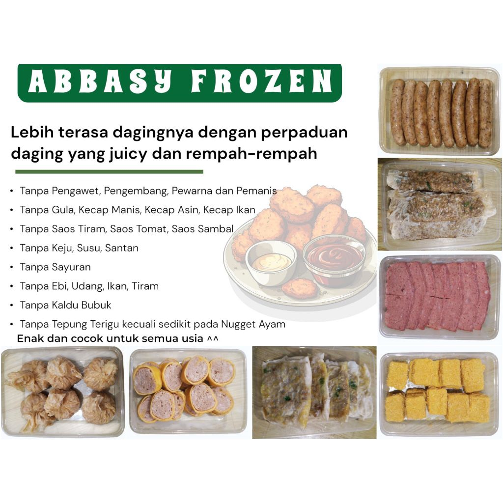 homemade Frozen food sehat fresh tanpa pengawet pemanis dll nugget ayam Eggroll ekado hekeng sosis k