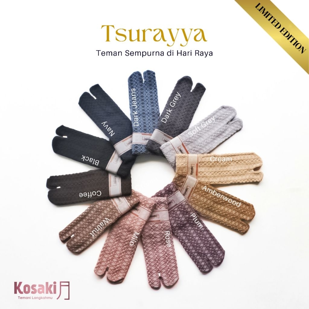 Kaos Kaki KOSAKI TSURAYYA Kaos Kaki Jempol Kaos Kaki Muslimah Kosaki Motif Timbul Kaos Kaki Wanita