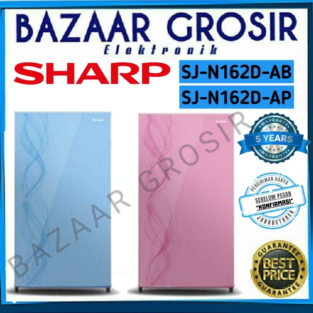 KULKAS 1 PINTU SHARP KIREI III AURORA BLUE/AURORA PINK SJ-N162D-AB DAN SJ-N162D-AP/ SJ N162D AB SJ N