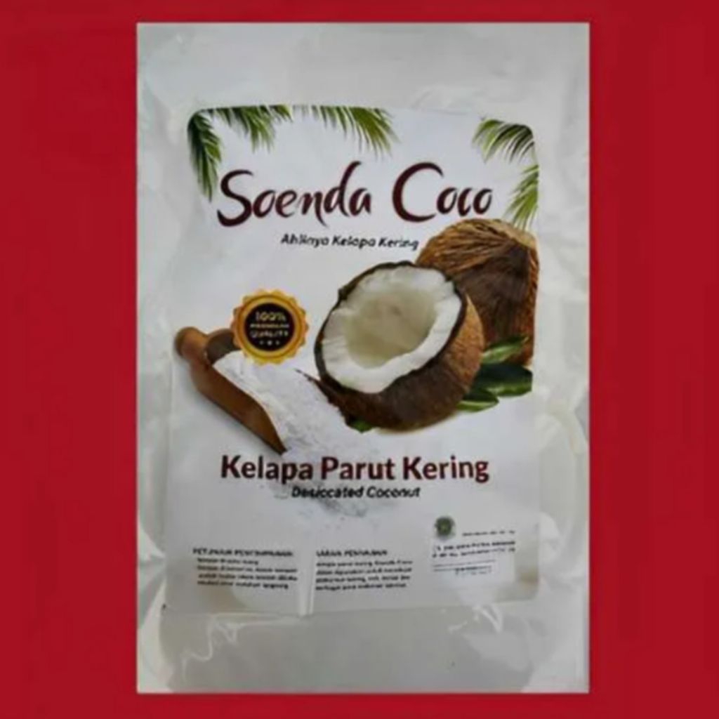 Soenda Coco 1kg Kelapa Parut Kering  | Desiccated Coconut Halus untuk Kue Roti Donat Topping Baking 