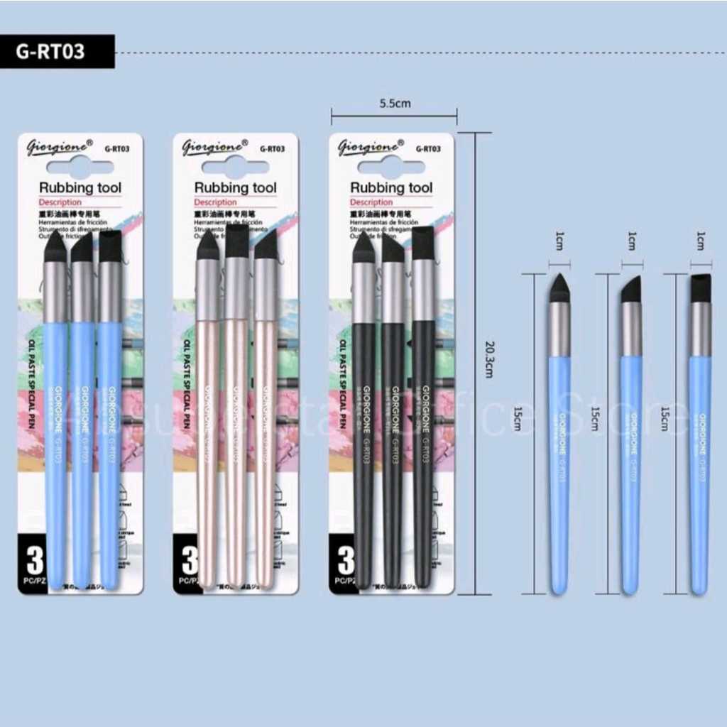 rubbing tools blender crayon giorgione set isi 3 buah ( warna random) blender oil pastel