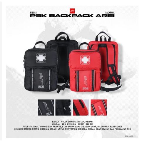 Tas Ransel P3K Arei Outdoorgear Nilon Multifungsi