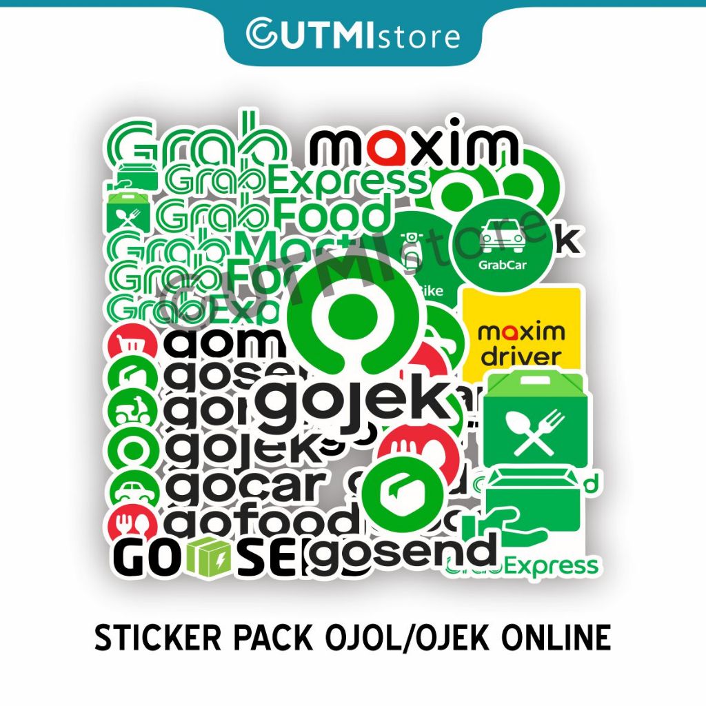Sticker Pack Vinyl Ojek Online - Grab Gojek Maxim