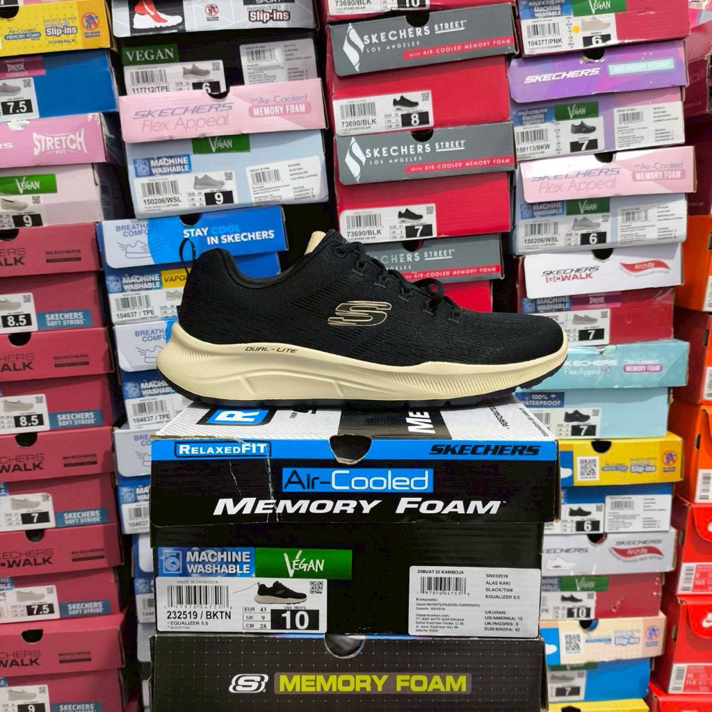 Sepatu Skechers Equalizer 5.0 "Black/Tan"