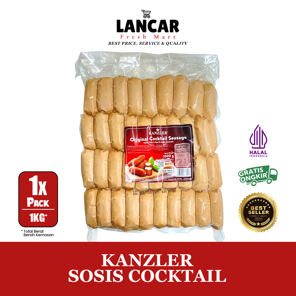 KANZLER BEEF COCKTAIL 1KG / SOSIS KANZLER BEEF COCKTAIL ISI 80PCS