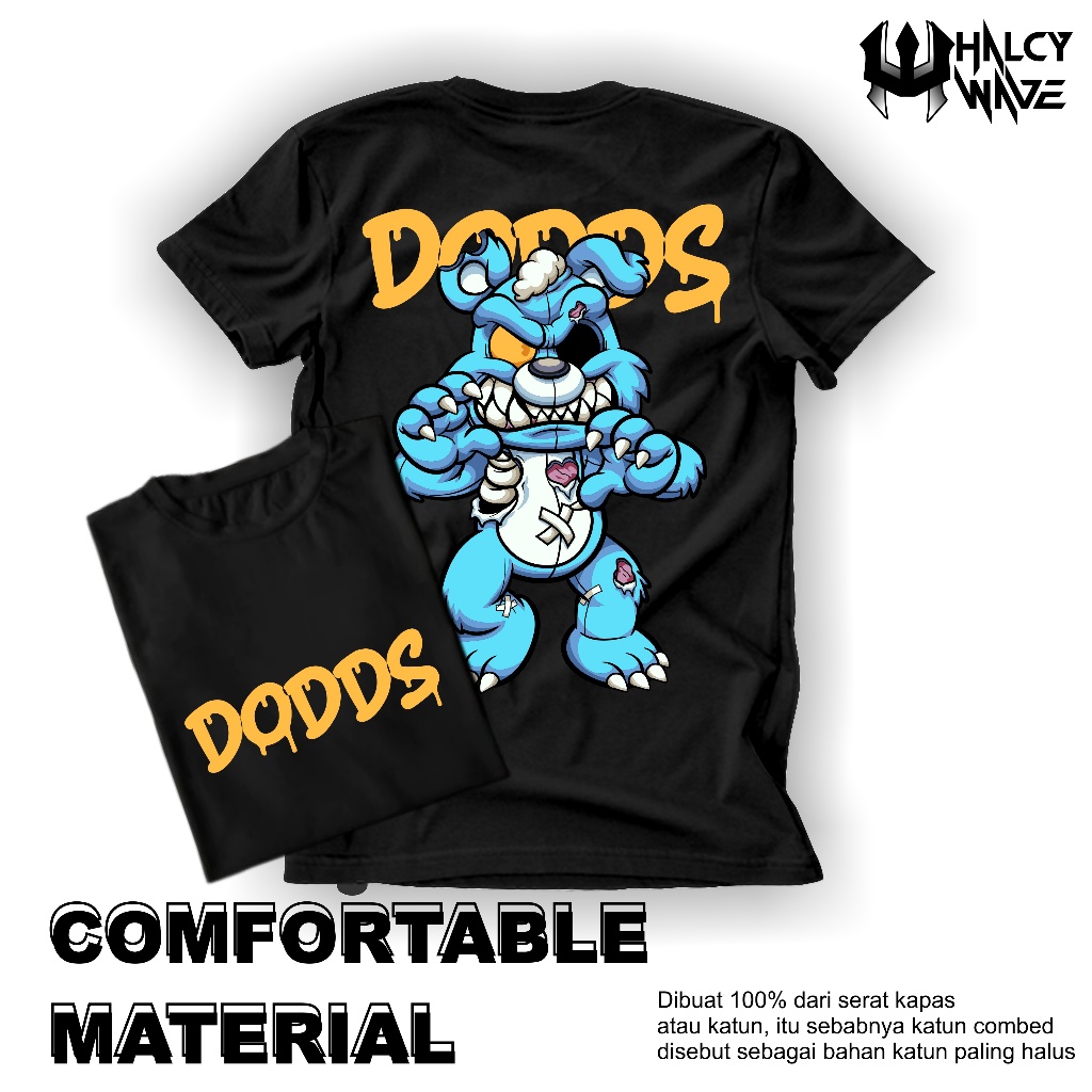 HlcyWve | Tshirt Kaos Distro DOODS Viral Gambar Beruang Baju Unisex Lengan Pendek Premium Quality