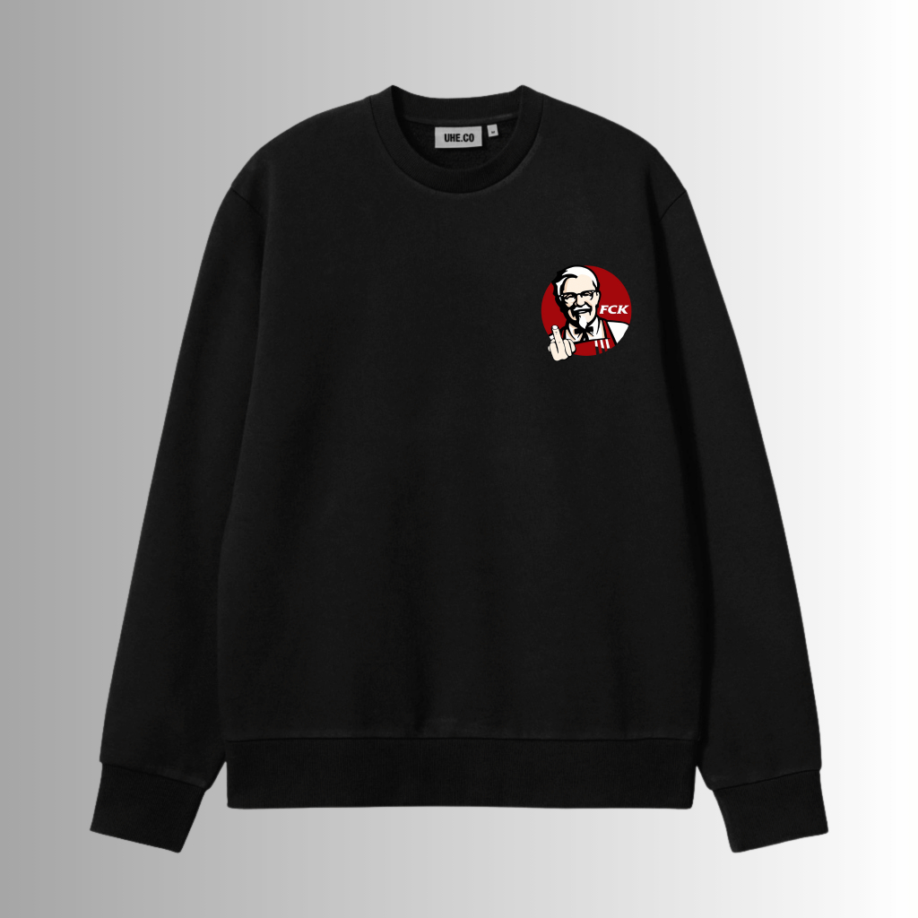 CN HOODIE SWEATER LOGO SIMPLE WARNA HITAM UNTUK WANITA DAN PRIA CREWNECK DISTRO SWEATER DISTRO