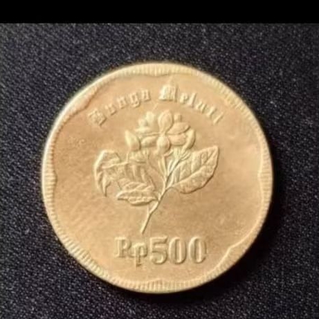 Uang koin 500 melati besar th 1991 NATURAL.