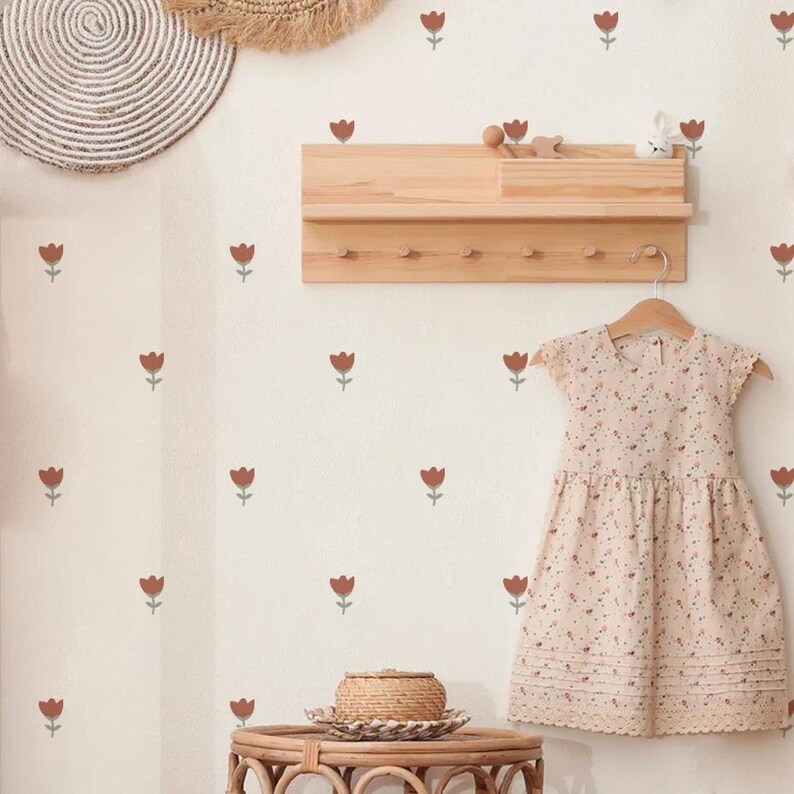 Kamila Creative - Stiker Dinding Decal Bunga Tulip isi 32pcs Dekorasi Rumah Kamar