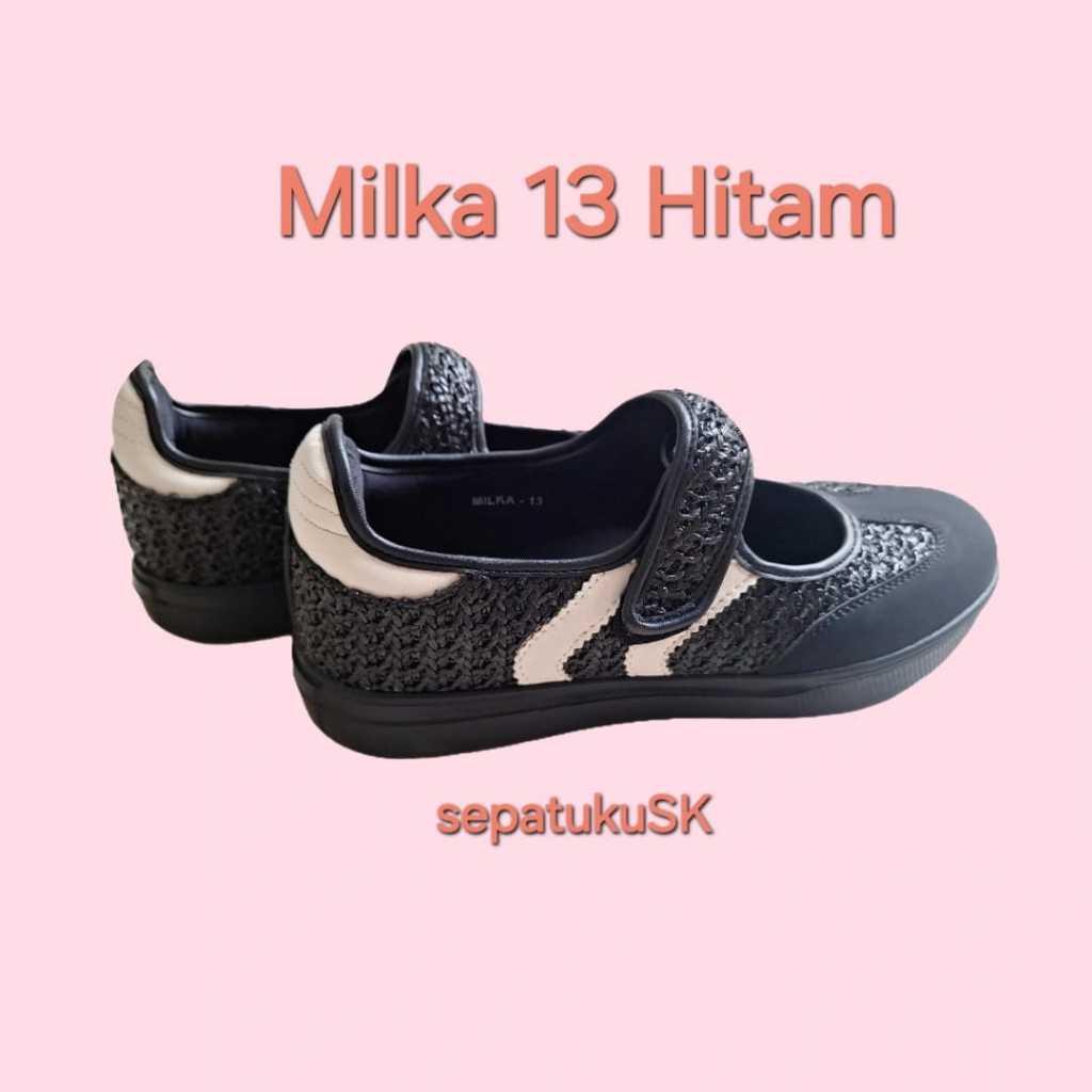 SPOTTY MILKA 13 HITAM/SEPATU WANITA/SEPATU SNEAKERS