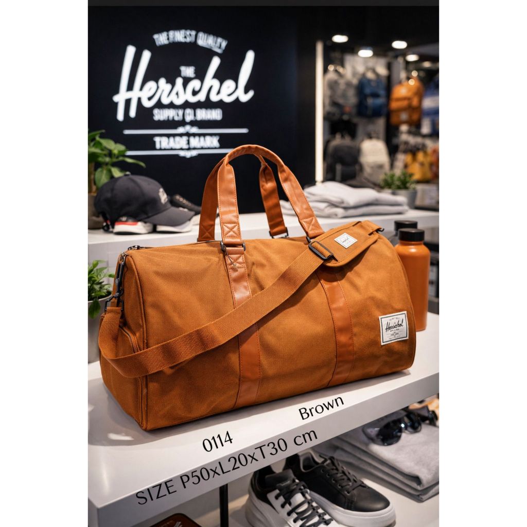 VIP PLATINUM FREE TALI PANJANG TAS TRAVEL KOPER HERSHEL COWOK CEWEK UNISEX  PREMIUM 0114 LIKE ORI