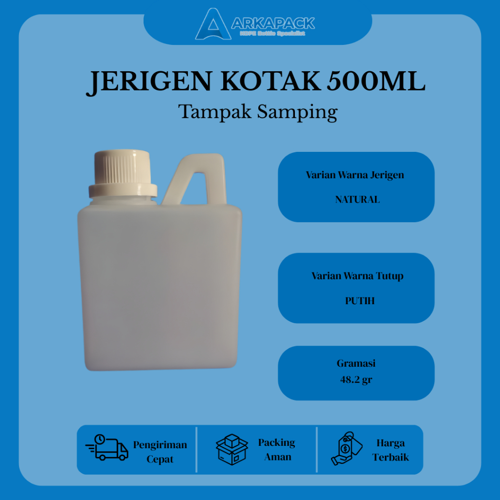 Jerigen Plastik 500ml Dengan Tutup Segel