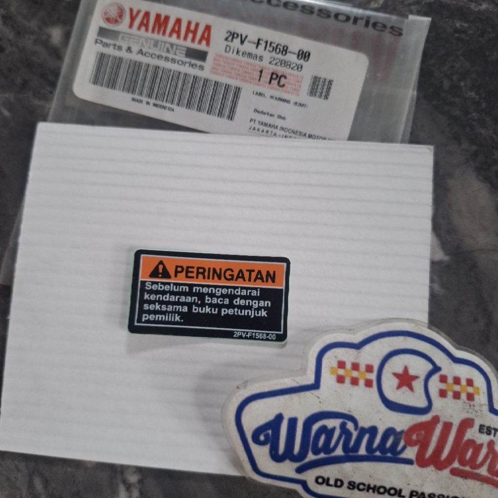 Stiker emblem peringatan label warning jupiter MX king | 2PV-F1568-00