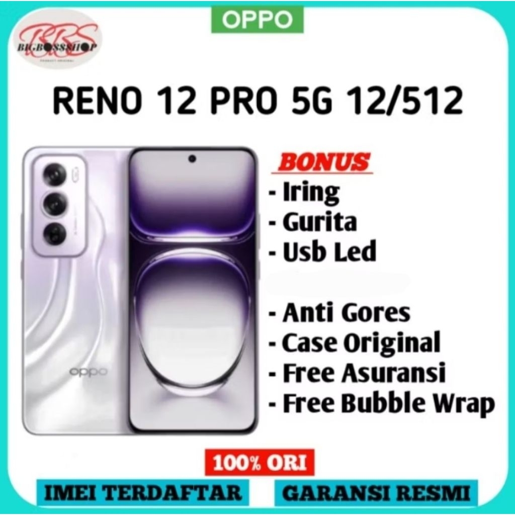 OPPO Reno 12 Pro 5G 12/512GB Resmi | Reno 12 5G 12/512GB | 12/256GB NEW