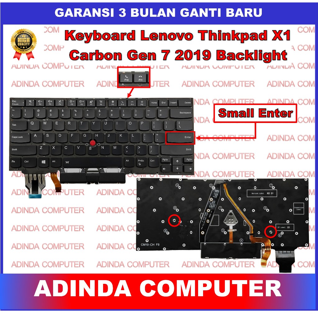 Keyboard Lenovo ThinkPad X1 Carbon Gen7 Gen 7 Yoga Gen 5 2020 Pointer Backlight