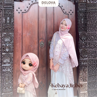 Delova Wardrobe - KEBAYA KIMONO JINBEI Kutubaru Modern Casual Atasan Baju Pakaian Dress Wanita Brukat Tali Tulle Lace Premium Tile Brokat Prada Viral Lebaran Raya Kondangan Wisuda Kekinian Simple Elegan Chinese