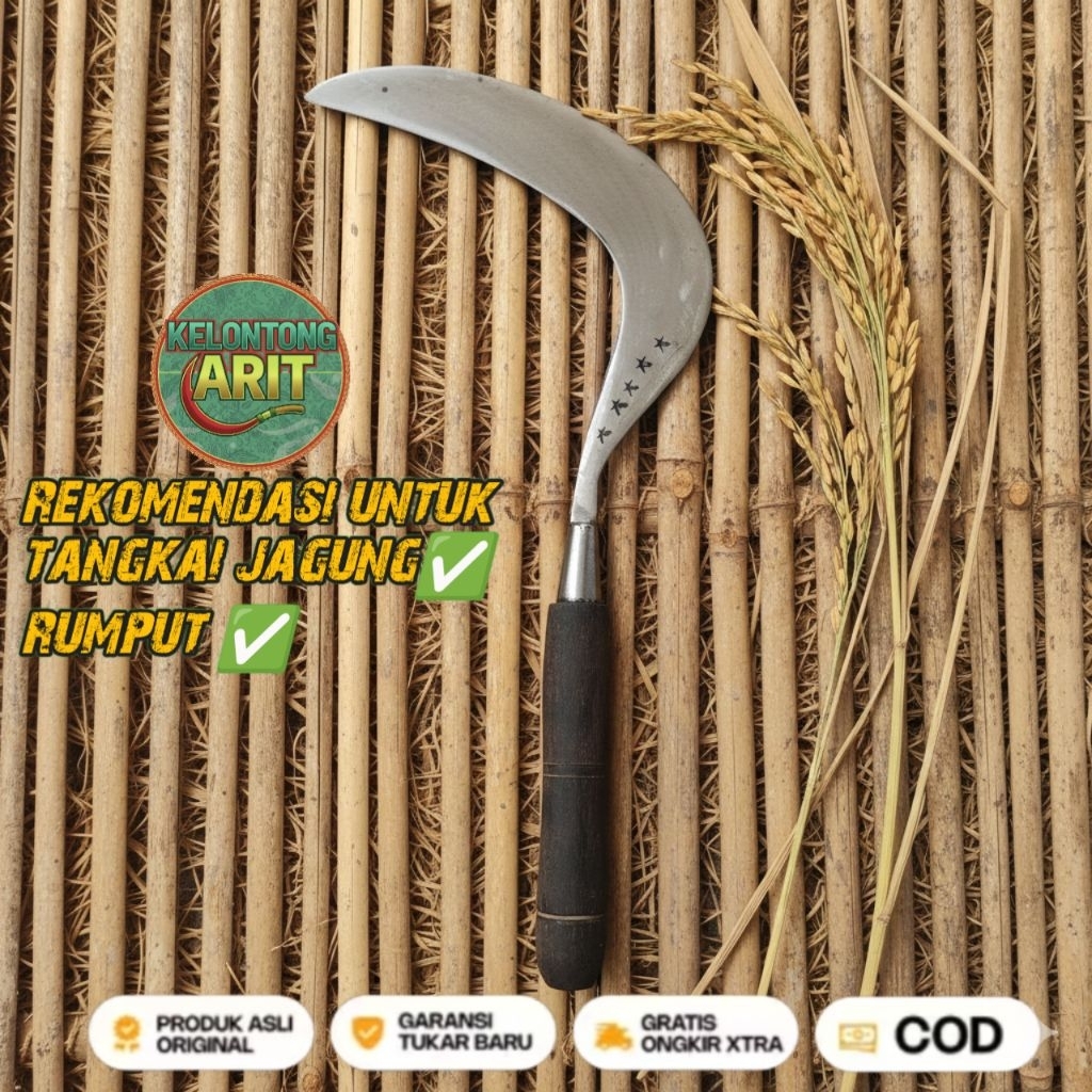 arit rumput ukuran mini 40cm cap bintang 5 asli Madura bahan baja pir