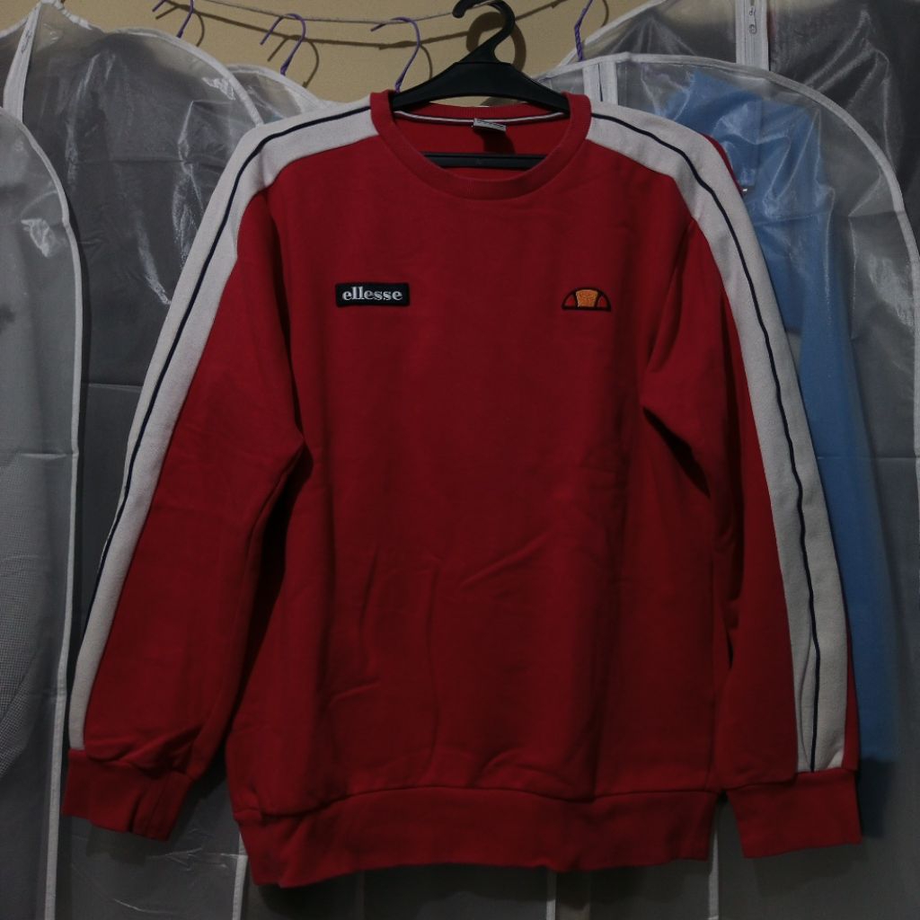 Crewneck Ellesse Original Taped Red Sweater Casuals