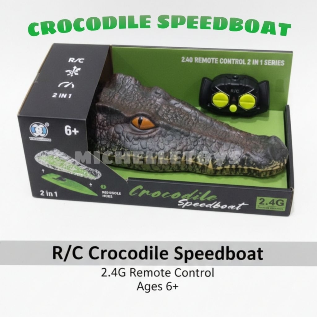 RC Speedboat Crocodile Mainan Anak Speed boat buaya Remote Control