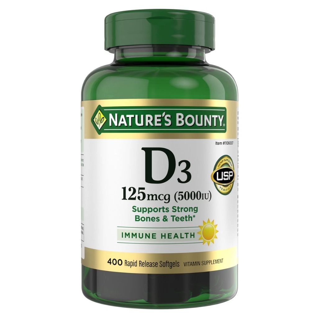 NB Bounty Vitamin D3 125mcg 5000IU 400 Softgels - KS vitamin D3 2000IU 600 SOFTGELS - NATURE MADE VI