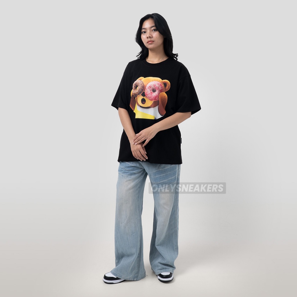 ADLV FACE BLACK BEAR DONUT BABY TEE