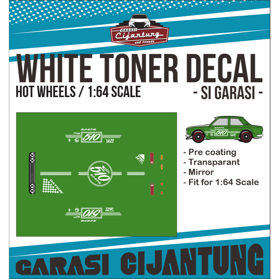 [White Toner] decal Hot Wheels Datsun 510 tema ths