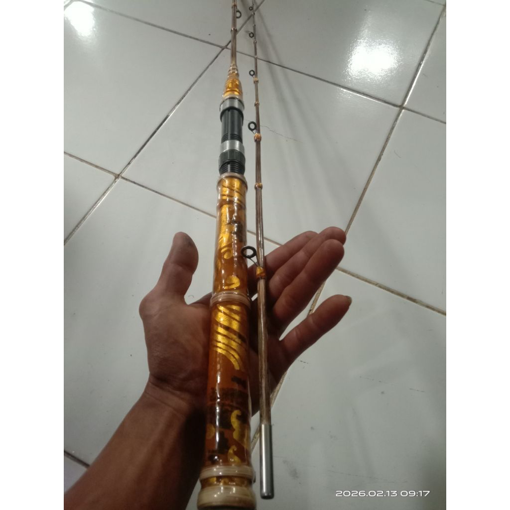 joran waregu GOLD sambung 2 ikan mas