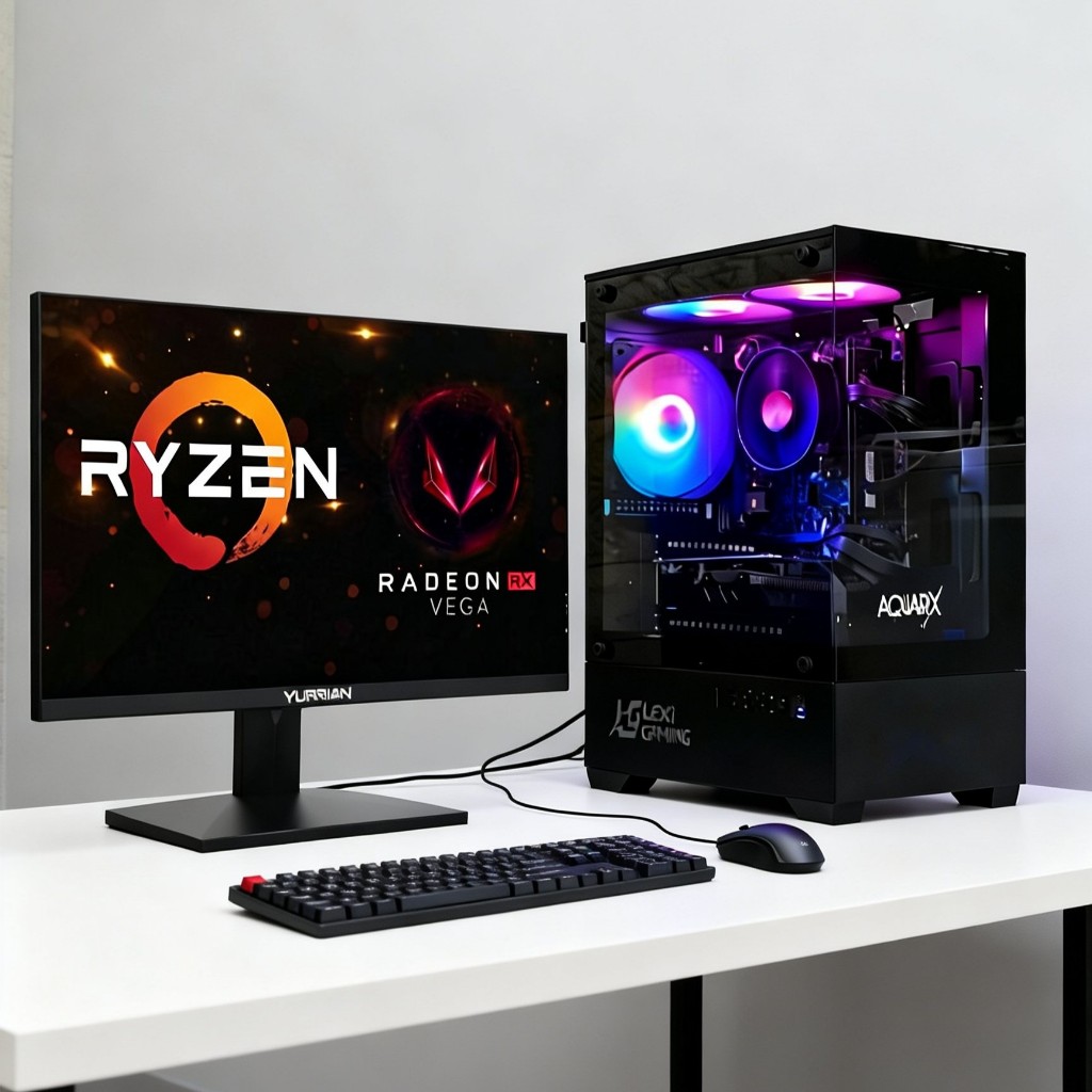 PC Gaming Fullset ryzen 5 3400G+ Ram 16GB DDR4  + SSD 256GB + Monitor LED 27 inc