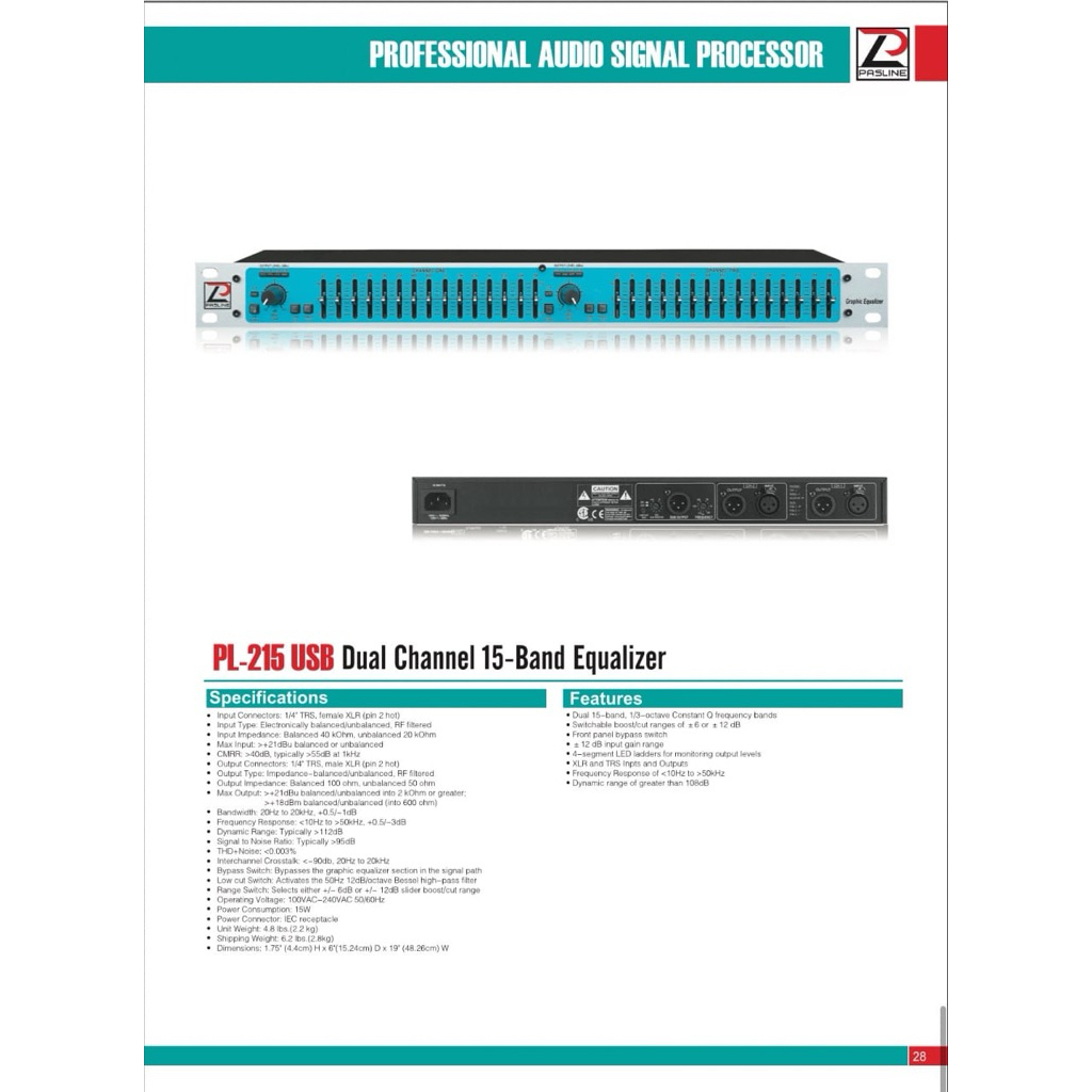EQUALIZER PASLINE PL-215 SUB