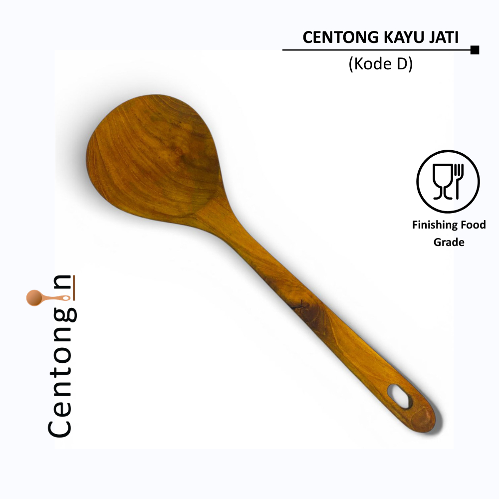 Centongin - Centong Nasi Kayu Jati Tua Asli Finshing Food Grade Anti Lengket