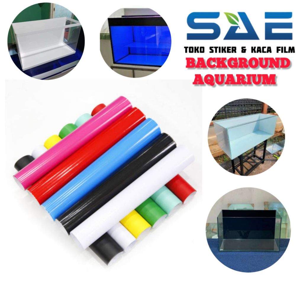 Sticker Skotlet Background Aquarium Stiker Begron Akuarium Kaca Belakang Berperekat Biru Hitam