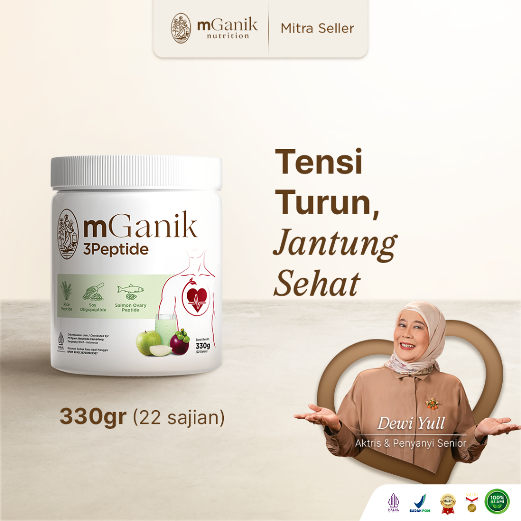 MGanik 3Peptide 330gr - Suplemen Kesehatan Jantung / Mganik 3Peptide Darah Tinggi