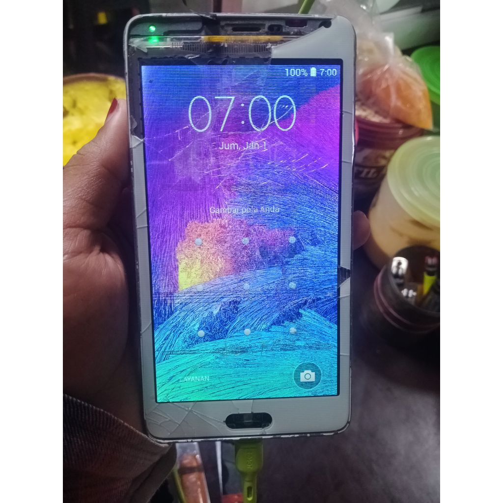 Samsung Galaxy Note 4 Minus lcd sama batre dan pola