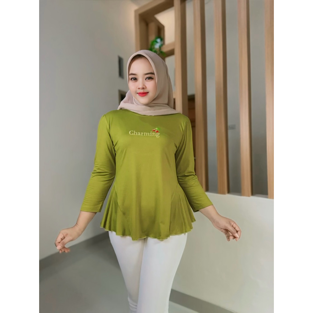 Charming Blouse Lengan 7/8 | Atasan Wanita Kekinian | Kaos AtaSan Wanita | #386