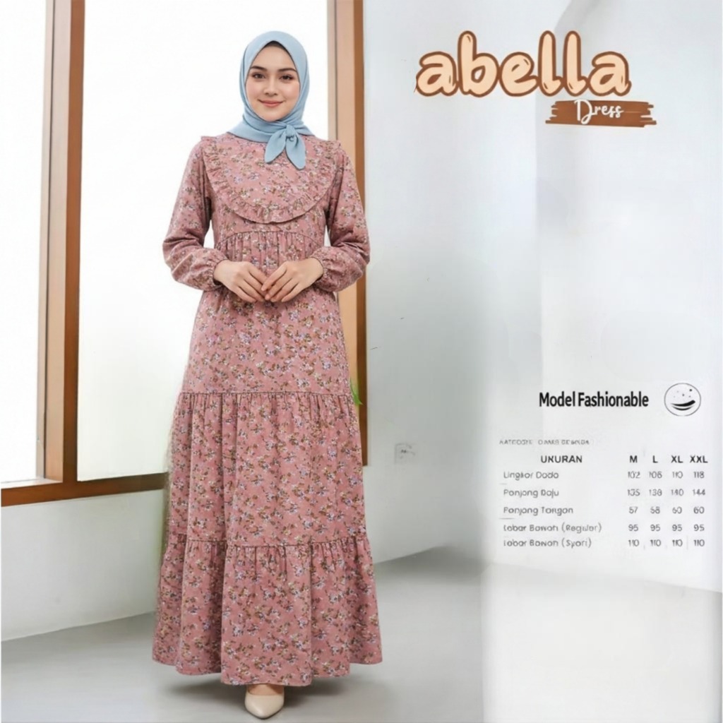 GAMIS HAURA REMPEL SUSUN MOTIF BUNGA HOMEYDRESS GAMIS MUSLIM LEBARAN