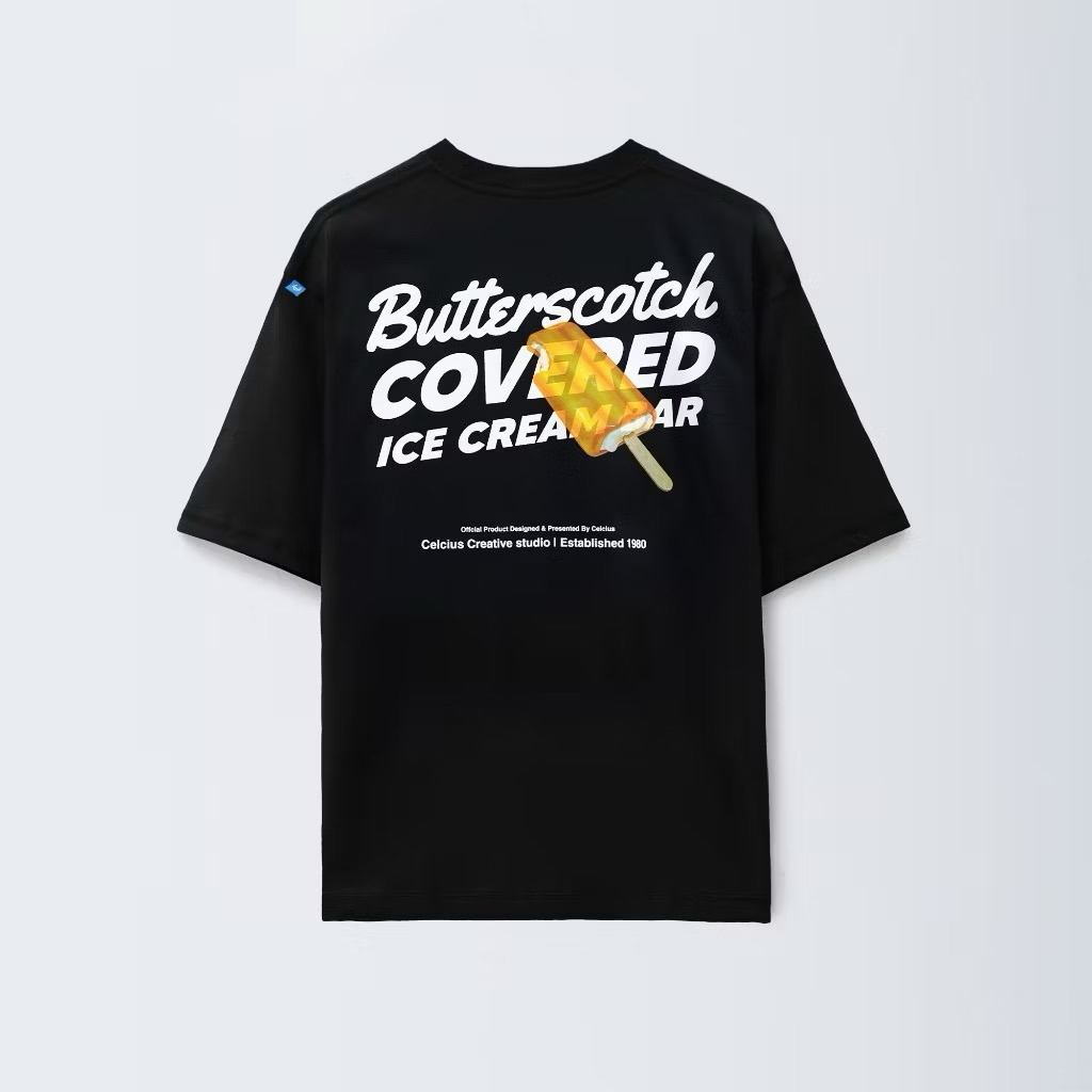 Kaos Distro Celcius Premium Hitam Buttterscotch T-shirt Pria Wanita