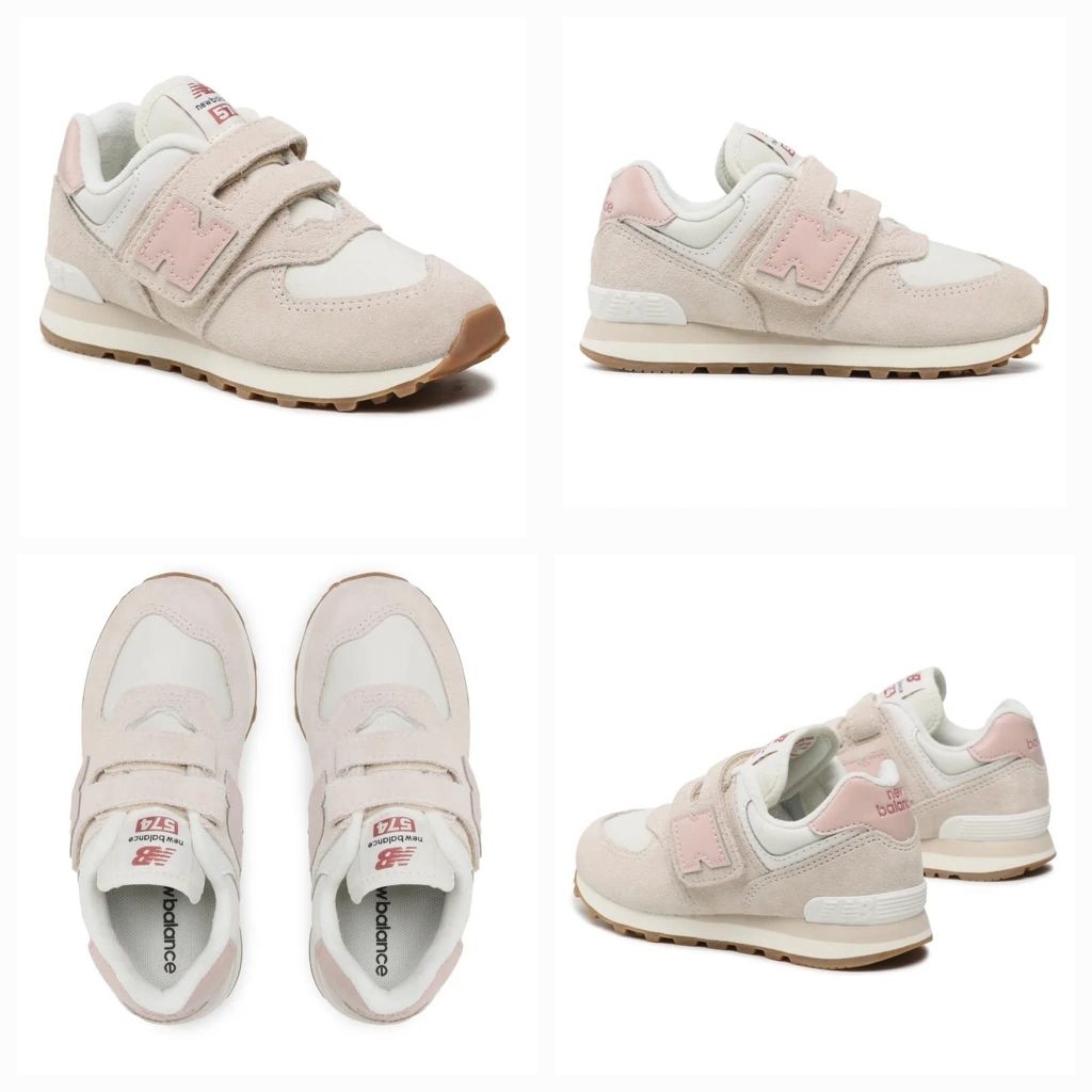 New Balance Kids 574 Grey Pink Sneakers Shoes Kode Produk: NEWPV574RP1